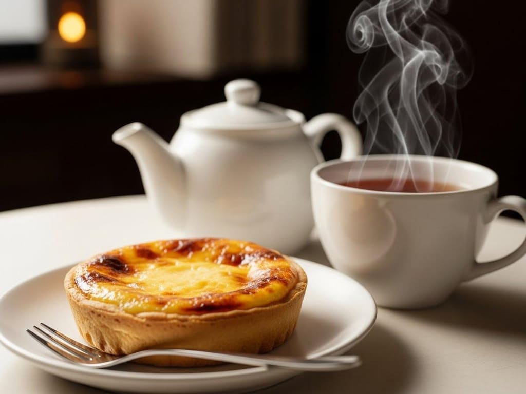 デザートのチーズタルトと紅茶のセット