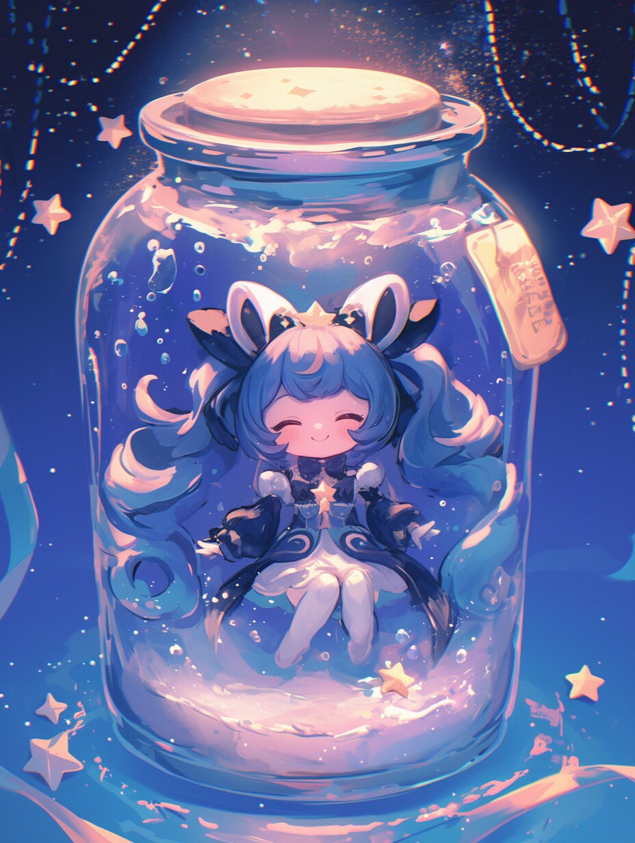 「瓶詰の少女」蒼59 | の人気AIイラスト・グラビア