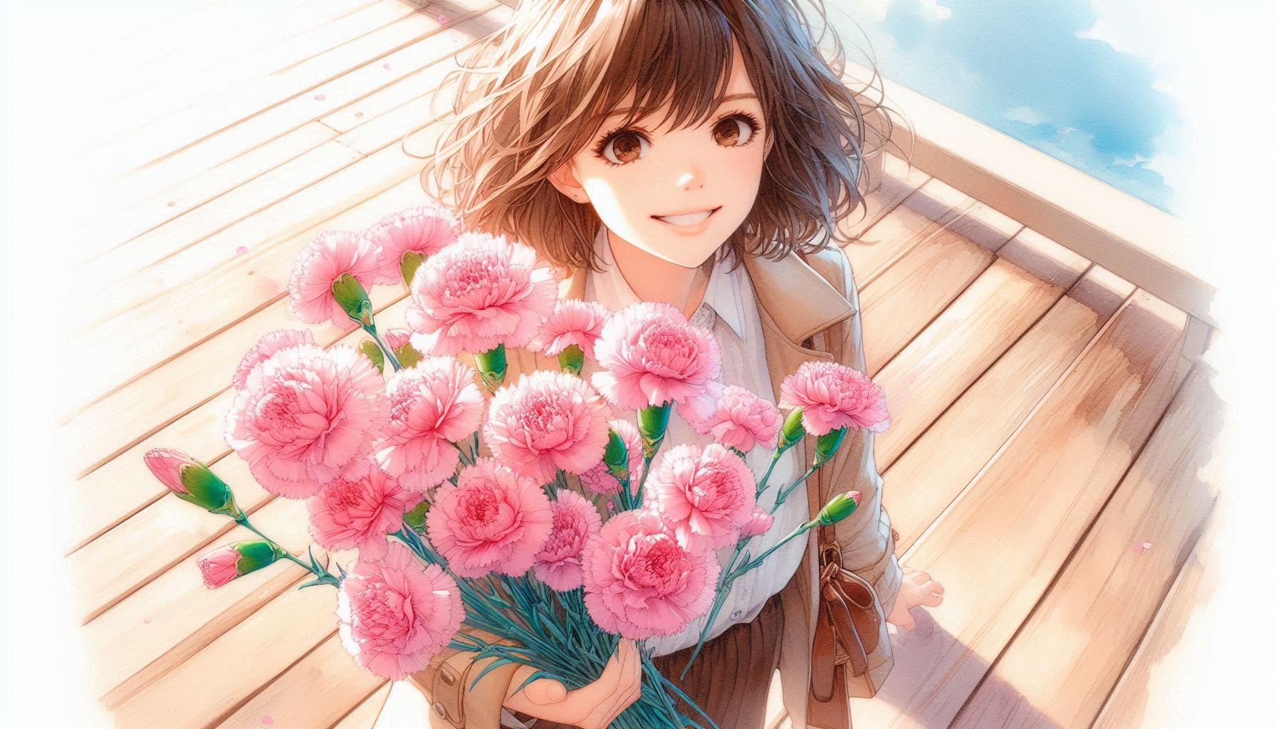 誕生花　0515 ピンク色のカーネーション