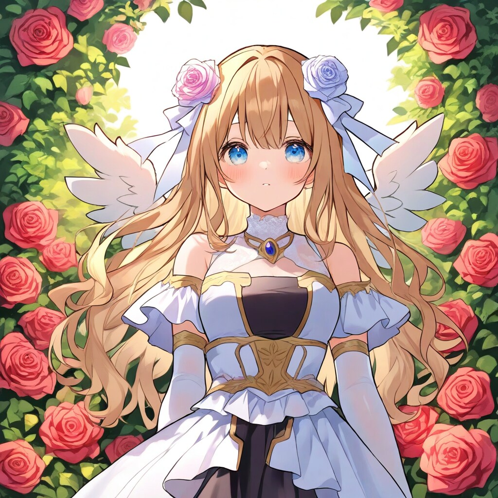 prismで薔薇園の天使250529 | の人気AIイラスト・グラビア