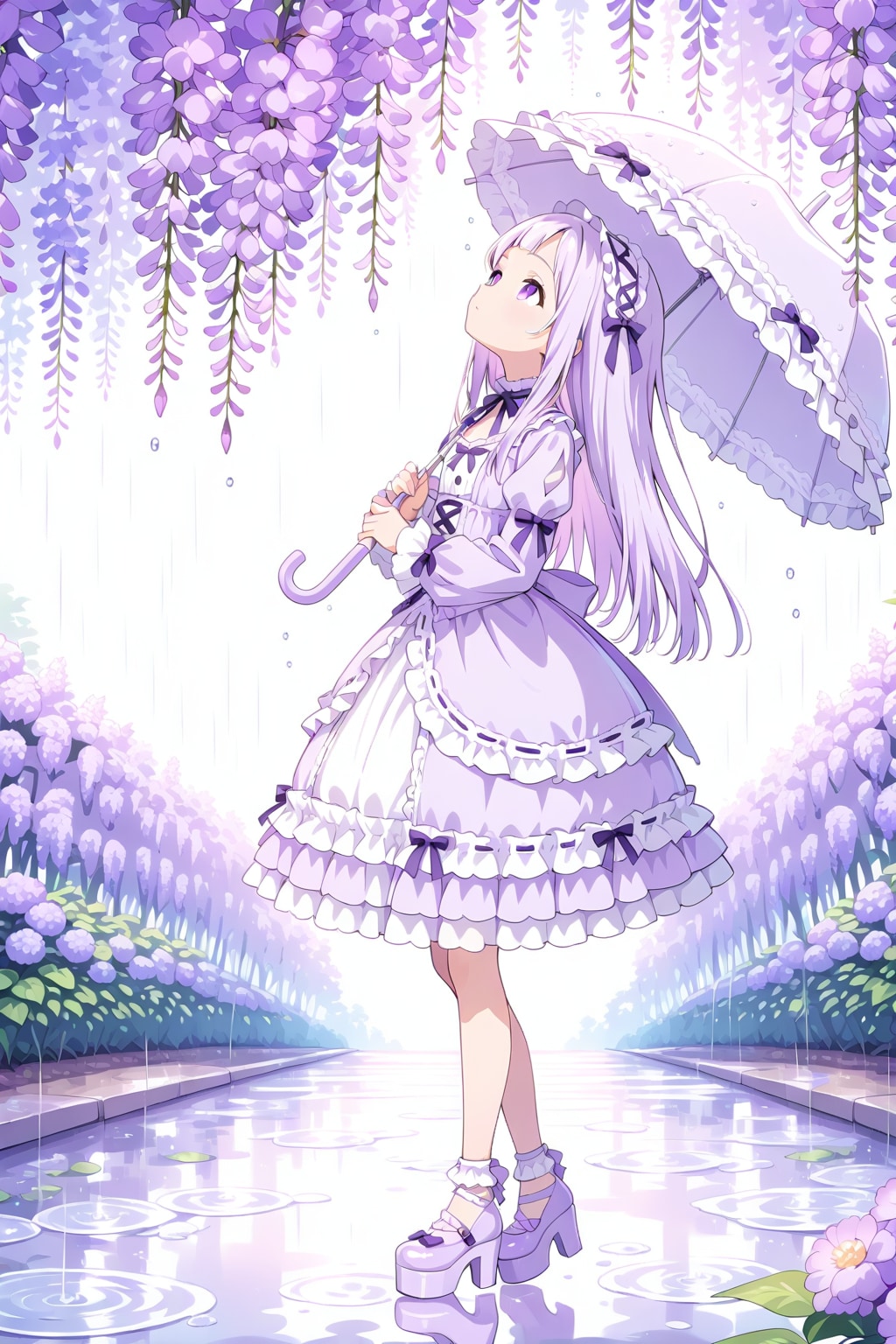 藤の花からの雨水 | の人気AIイラスト・グラビア