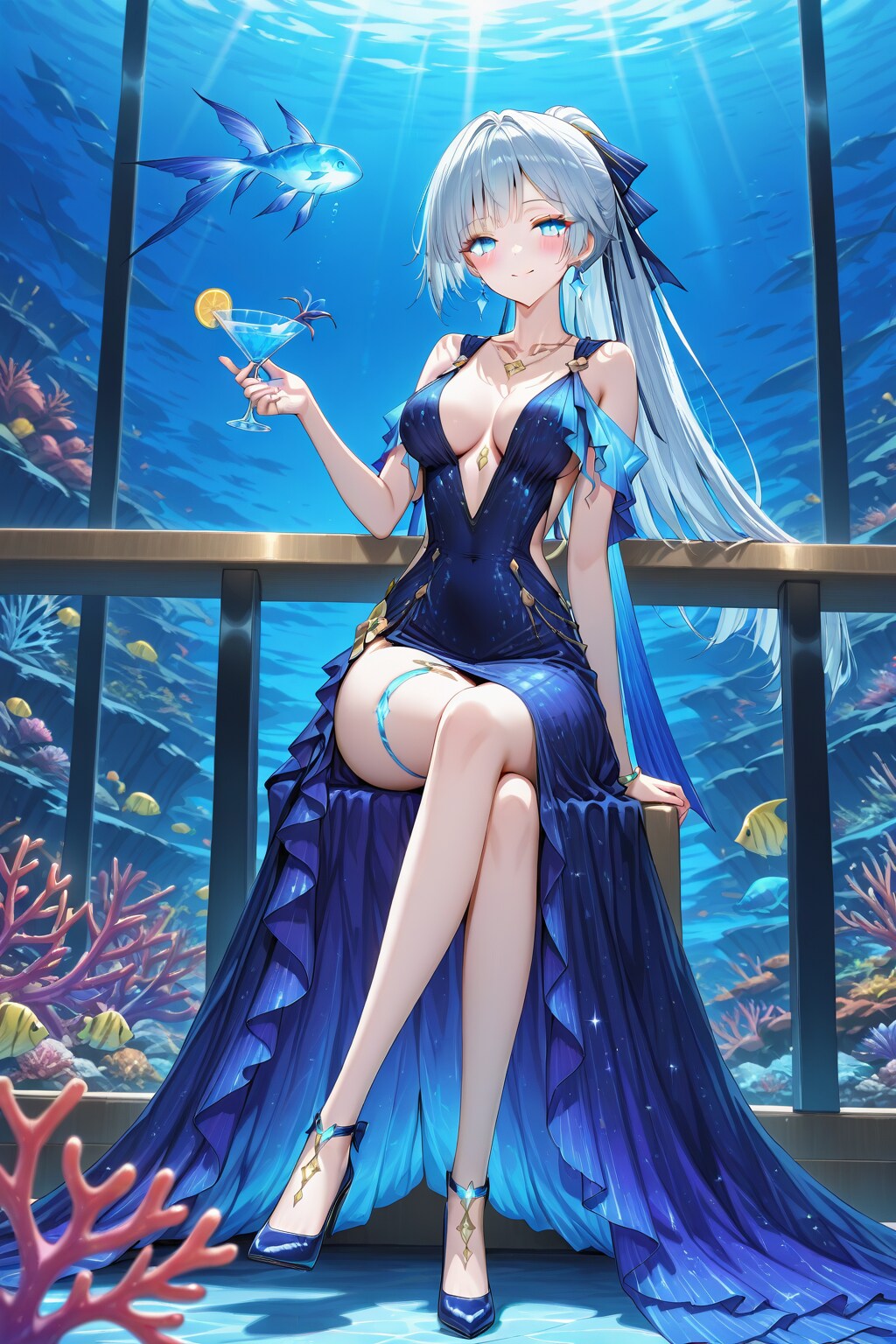 幻想的な水中バー