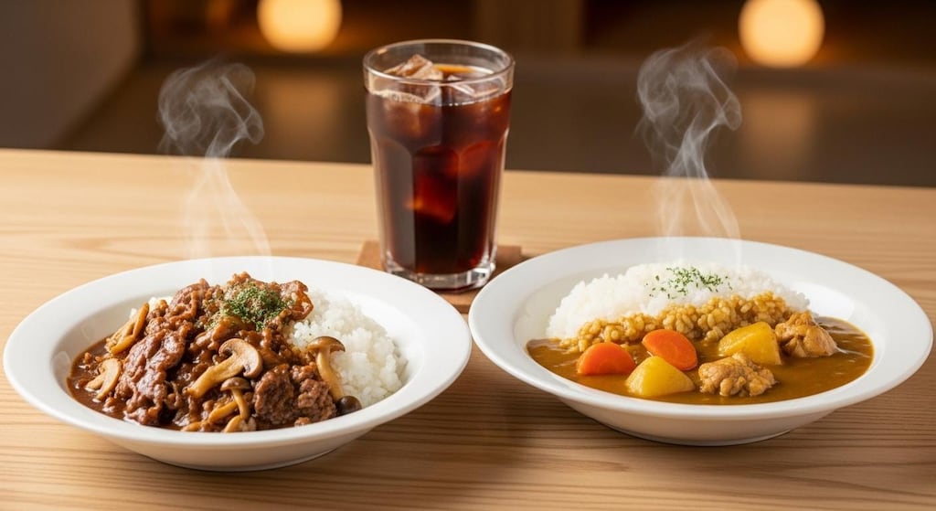 ハヤシライスとカレーライスのセット