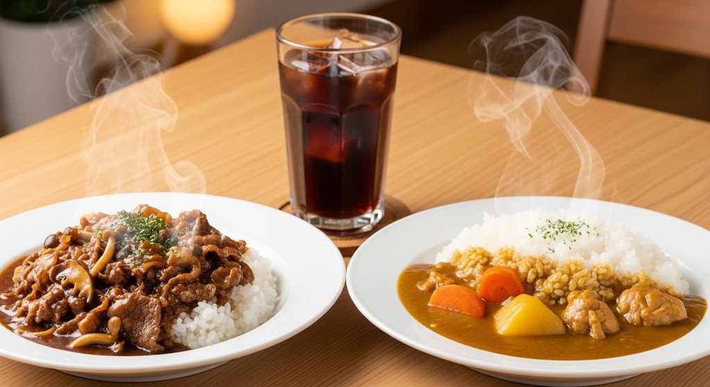 ハヤシライスとカレーライスのセット