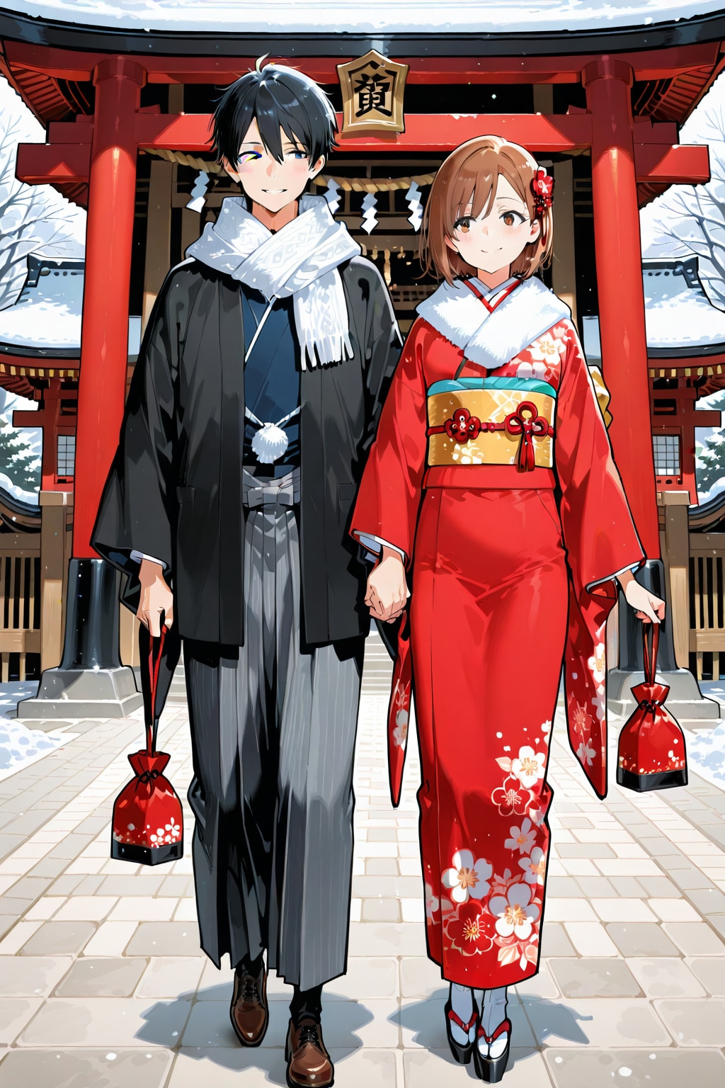 初めての2人だけの初詣