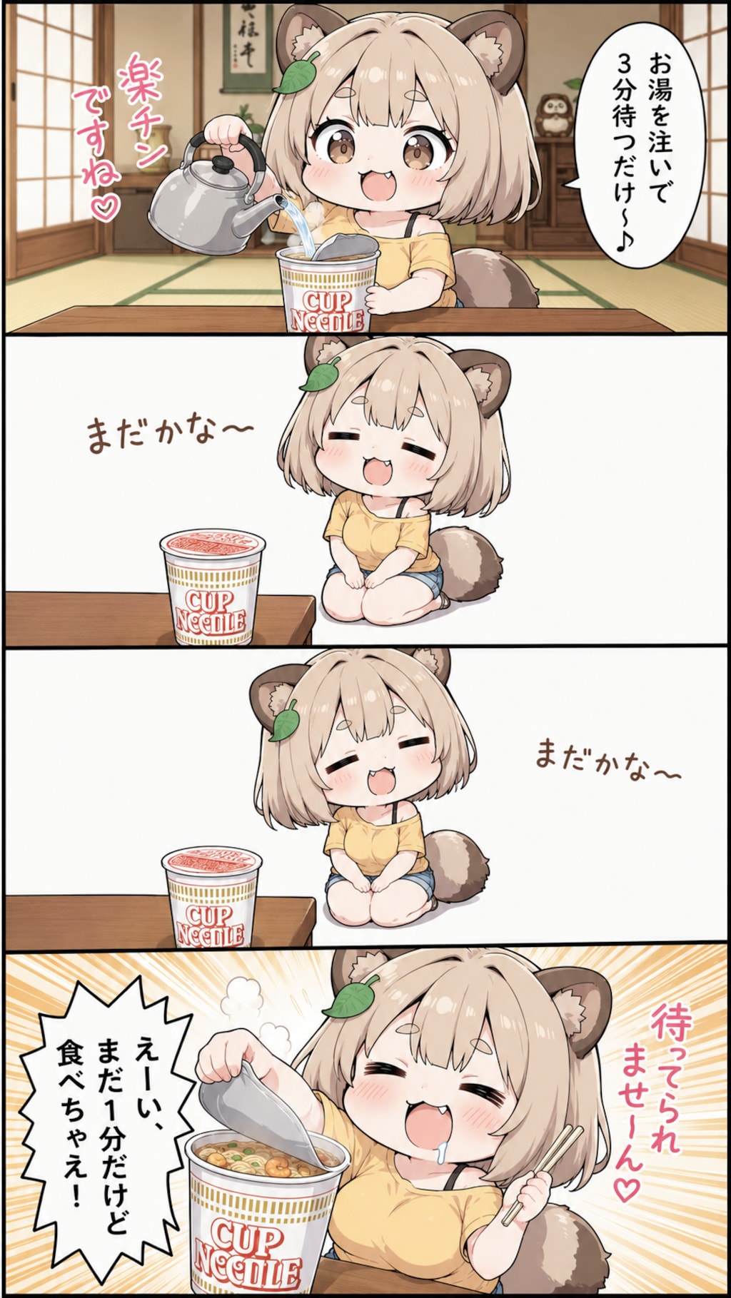 カップ麺を食べます♪