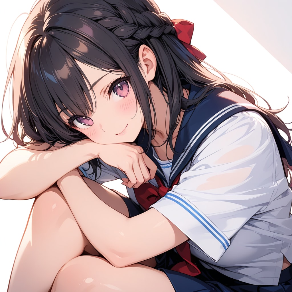 足を組む少女 | の人気AIイラスト・グラビア