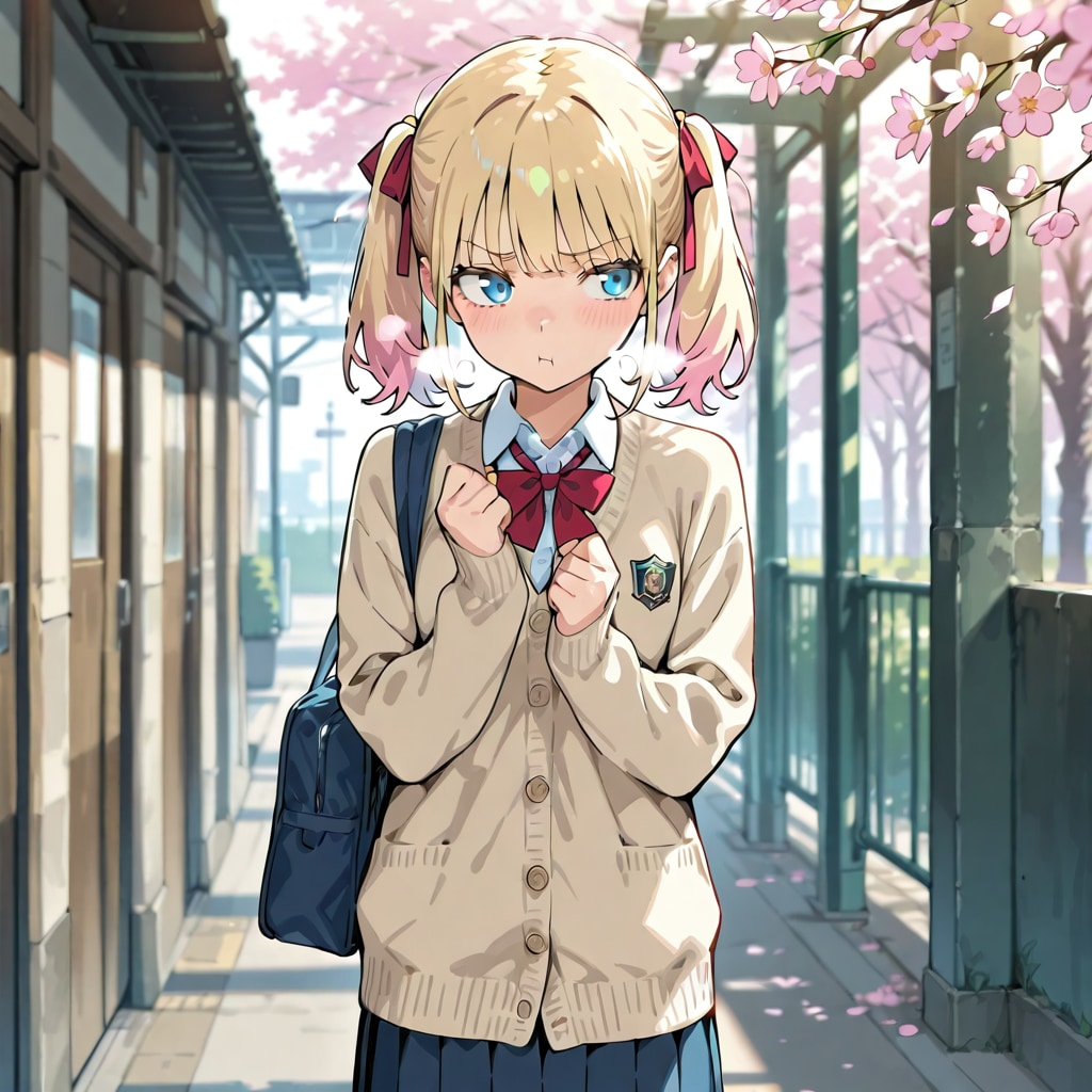 別に……桜が綺麗だから待ってただけだし！