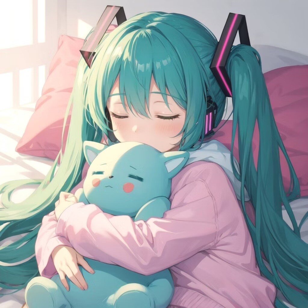 寝ているミクちゃん