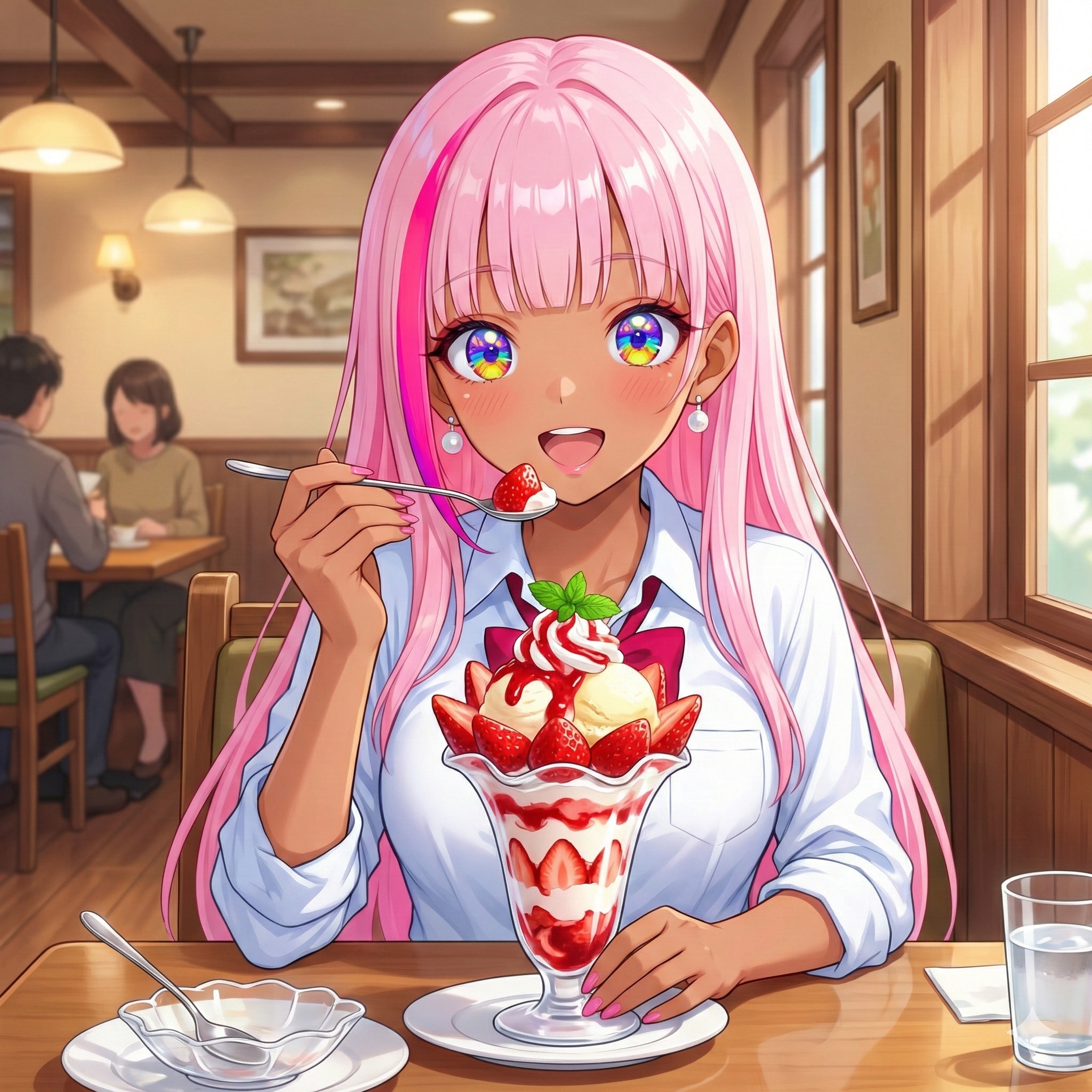 苺パフェを食べている マイさん✨ | の人気AIイラスト・グラビア