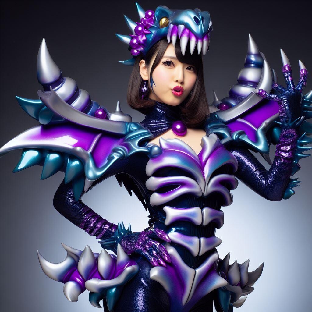 骨と恐竜モチーフの女怪人女幹部