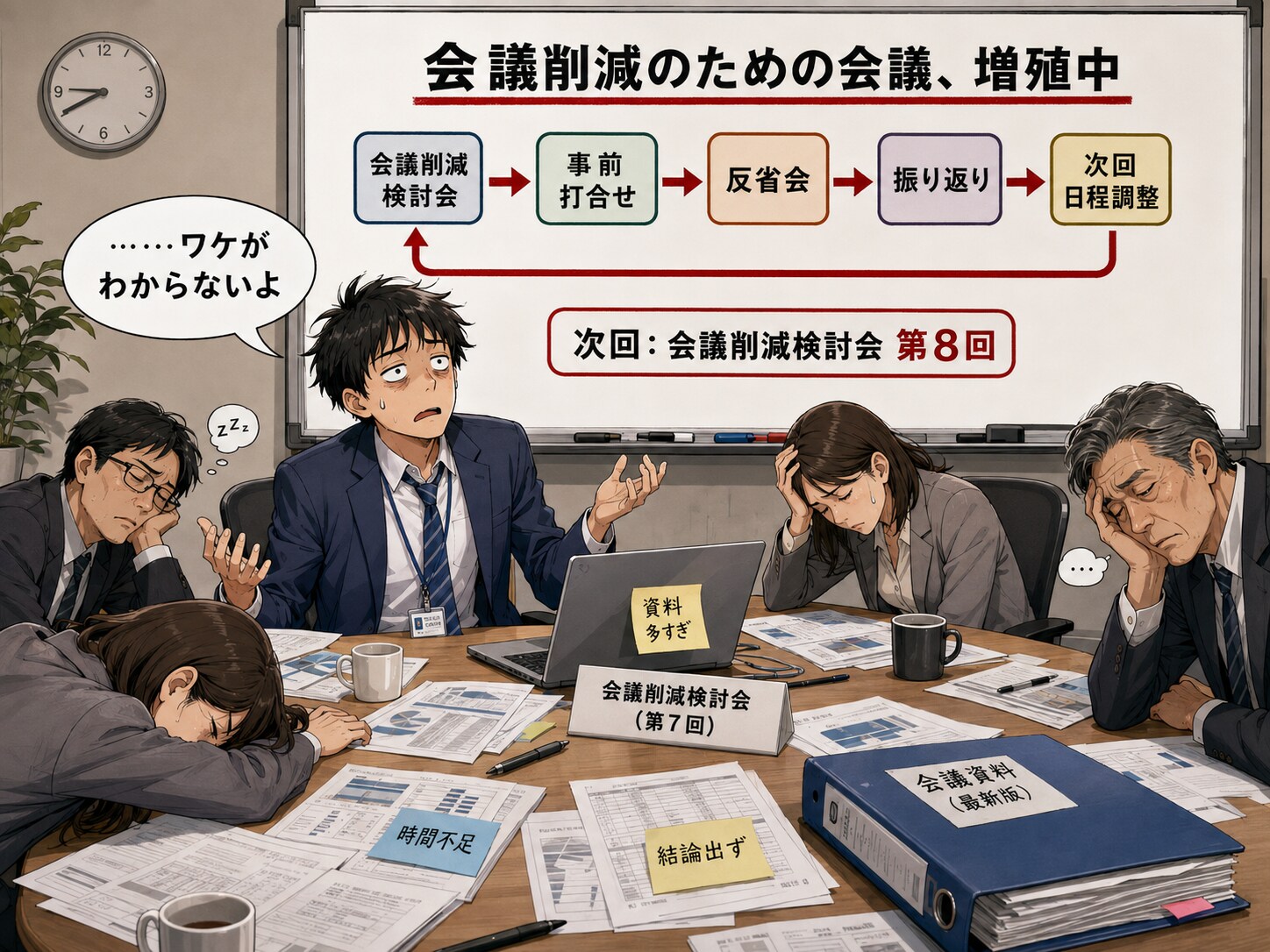 会議を減らすための会議 | の人気AIイラスト・グラビア