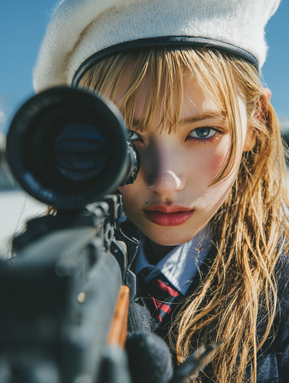 標的？を見つめる霜平妃 | の人気AIイラスト・グラビア