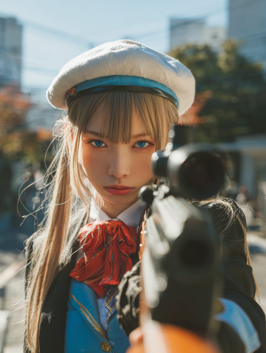 標的？を見つめる霜平妃