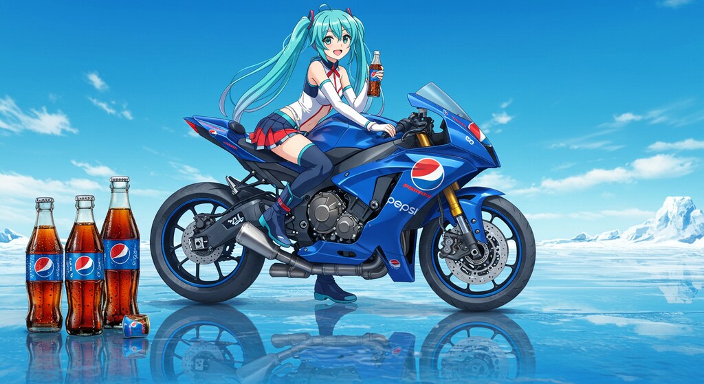 初音ミクとペプシコーラカラースズキ隼
