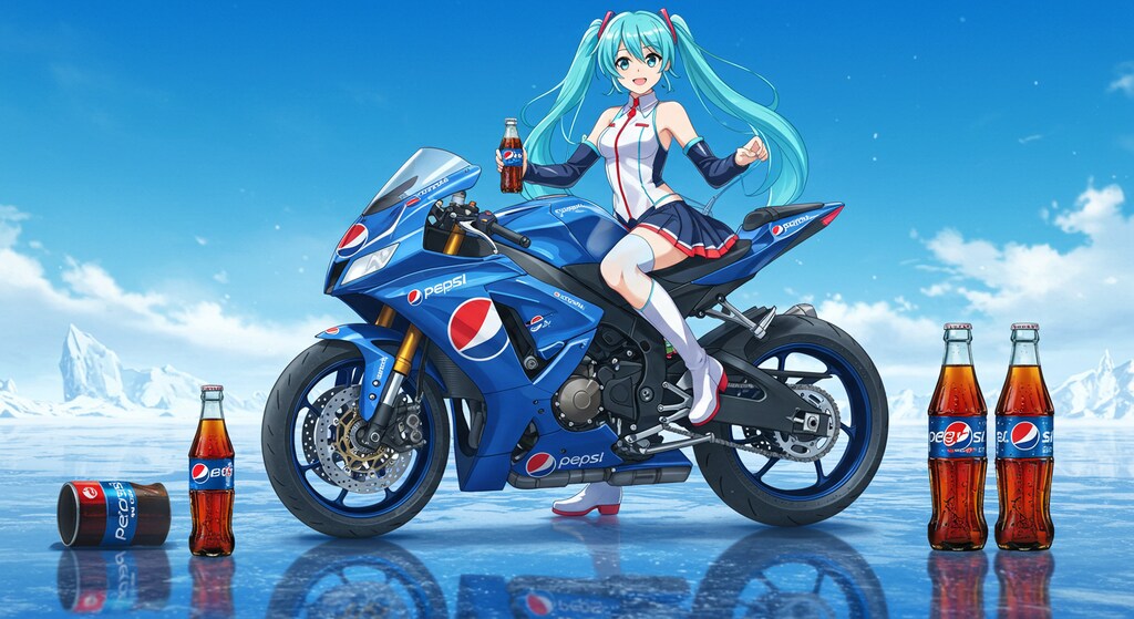 初音ミクとペプシコーラカラースズキ隼