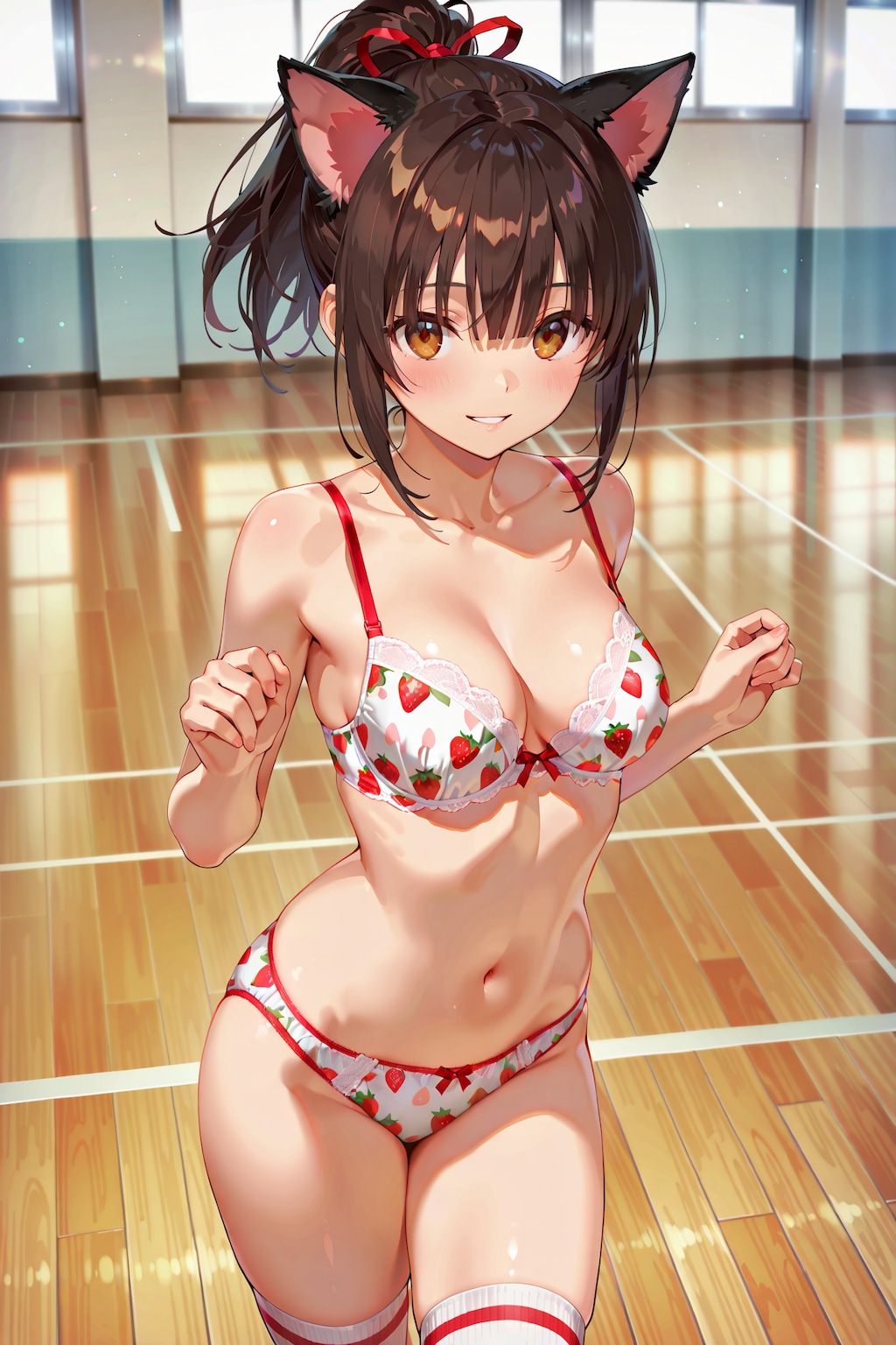 学校でネコミミ＋下着姿の撮影会 YA09