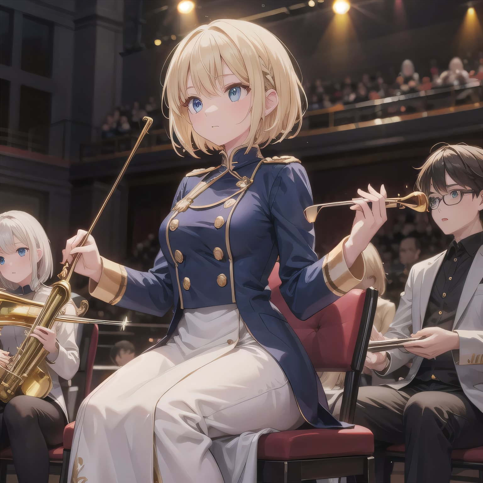 金髪ボブでブラスバンドの少女３ | の人気AIイラスト・グラビア