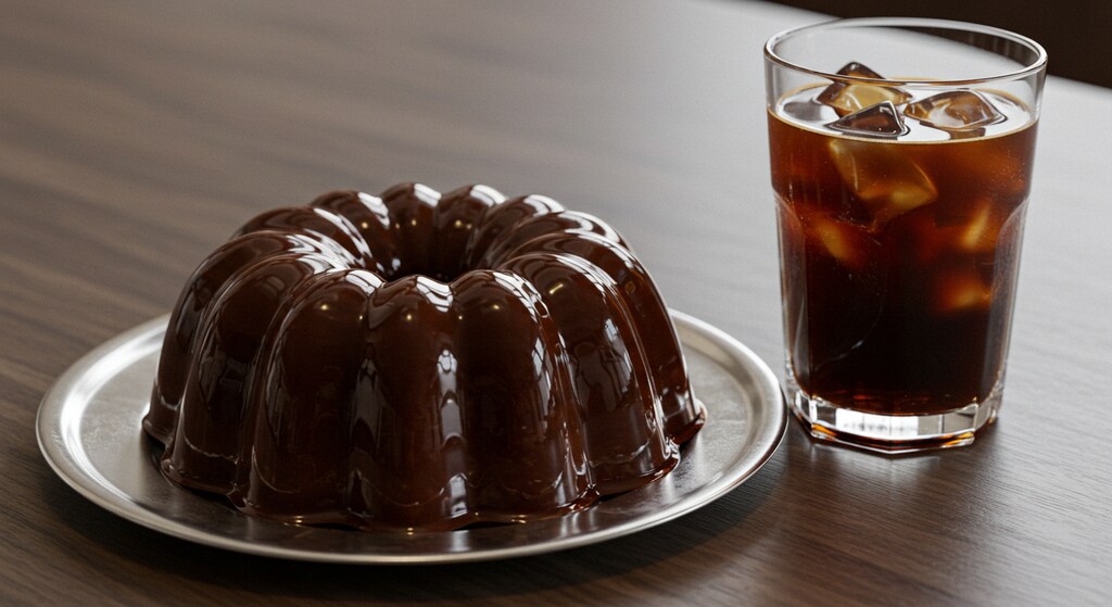 デザートの冷たいゼリーとアイス珈琲のセット