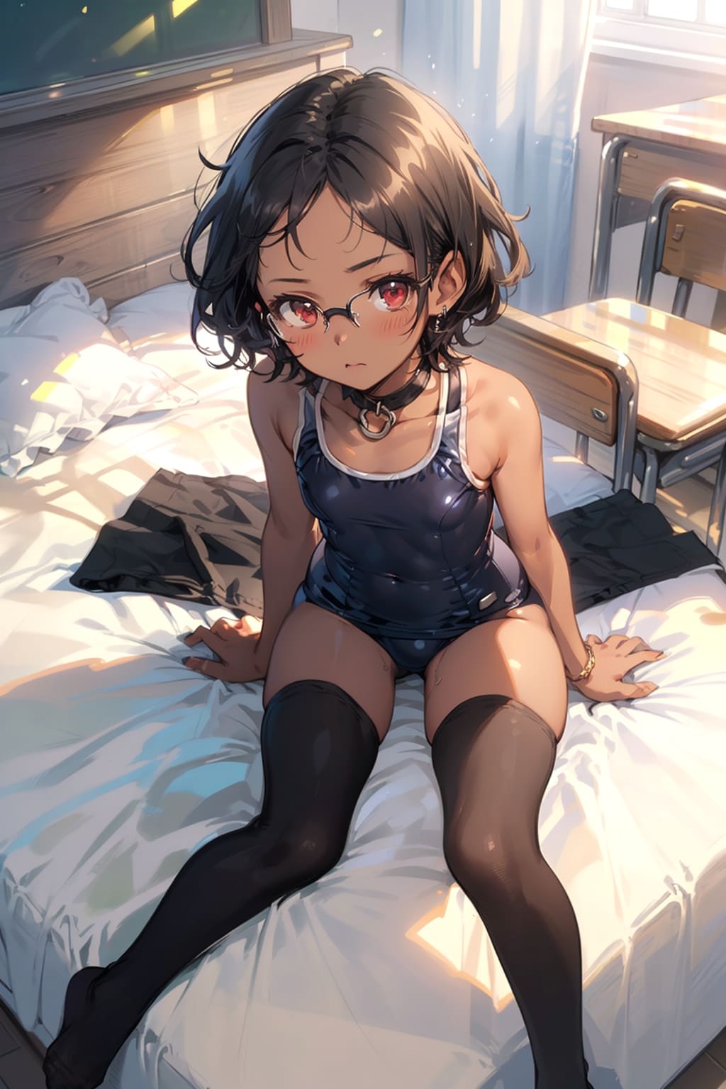 スク水の眼鏡っ娘