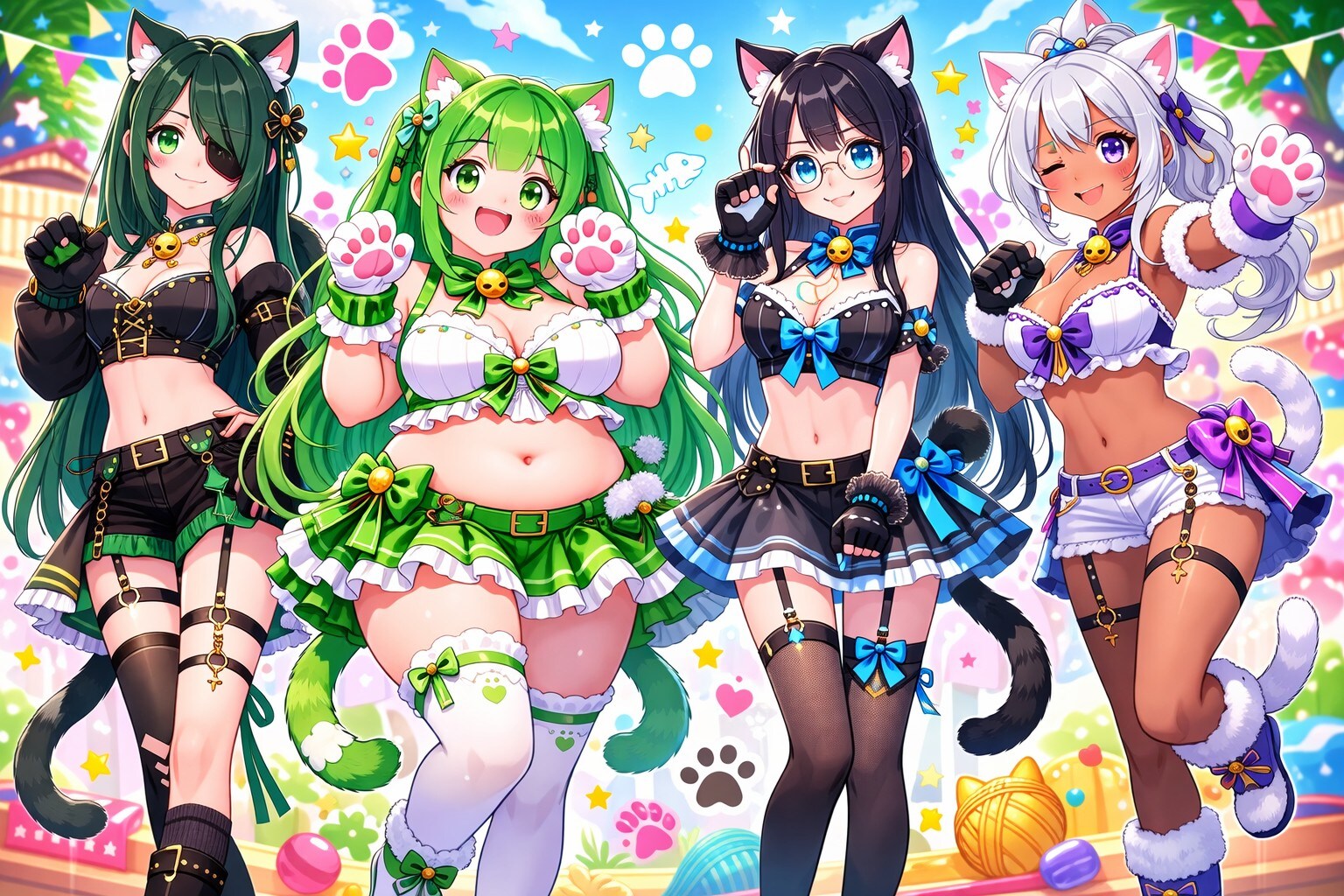 にゃんにゃんで４人組(=^・・^=)
