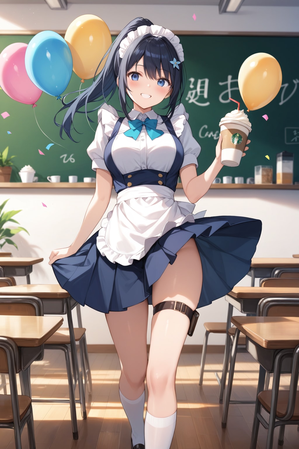 エプロンを見てほしい女の子