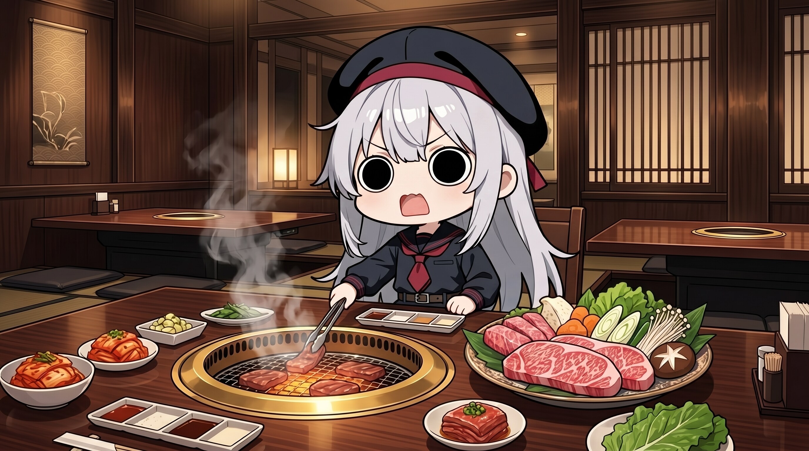 焼肉を楽しむえらいこっちゃ嬢 | の人気AIイラスト・グラビア