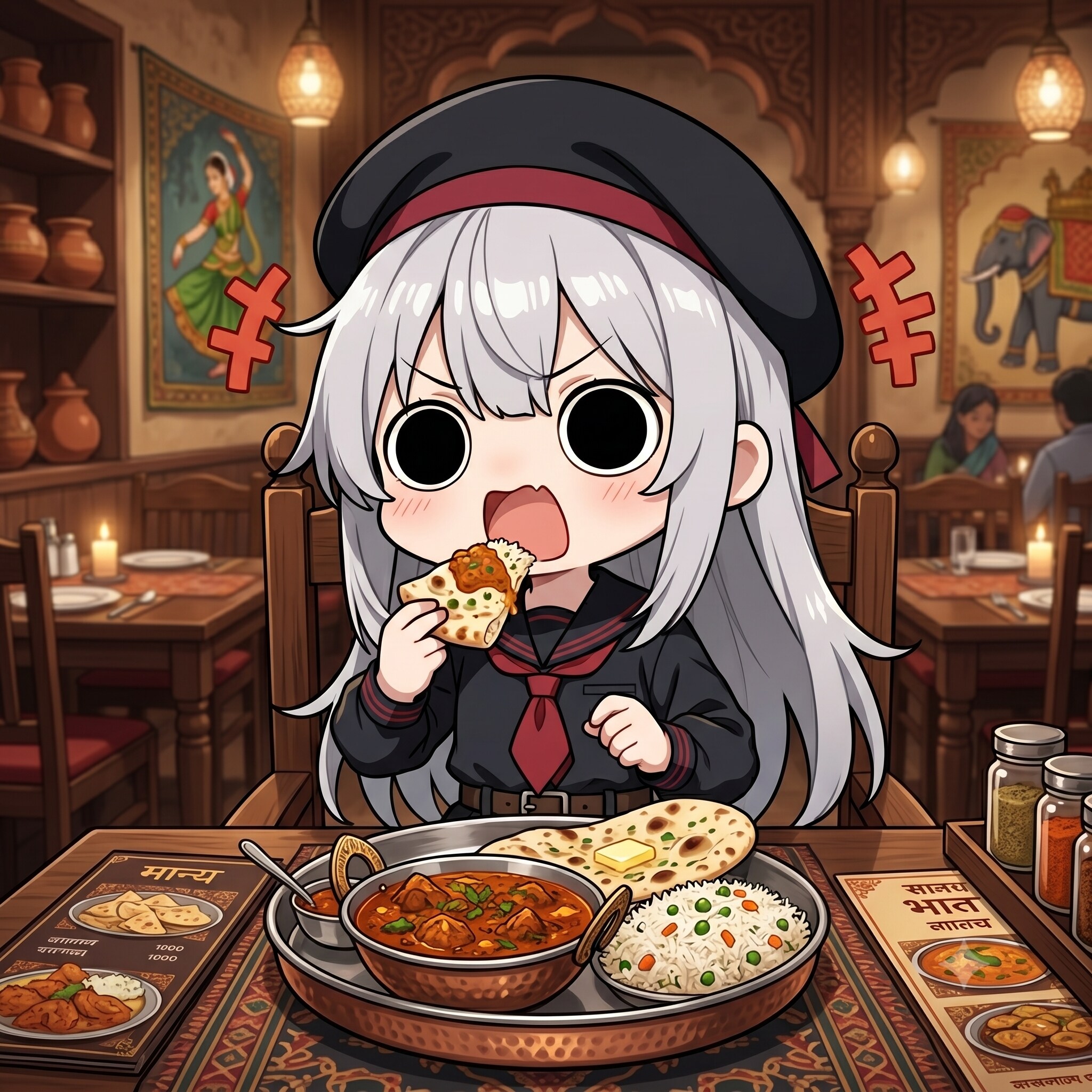 インドカリーを頂くえらいこっちゃ嬢