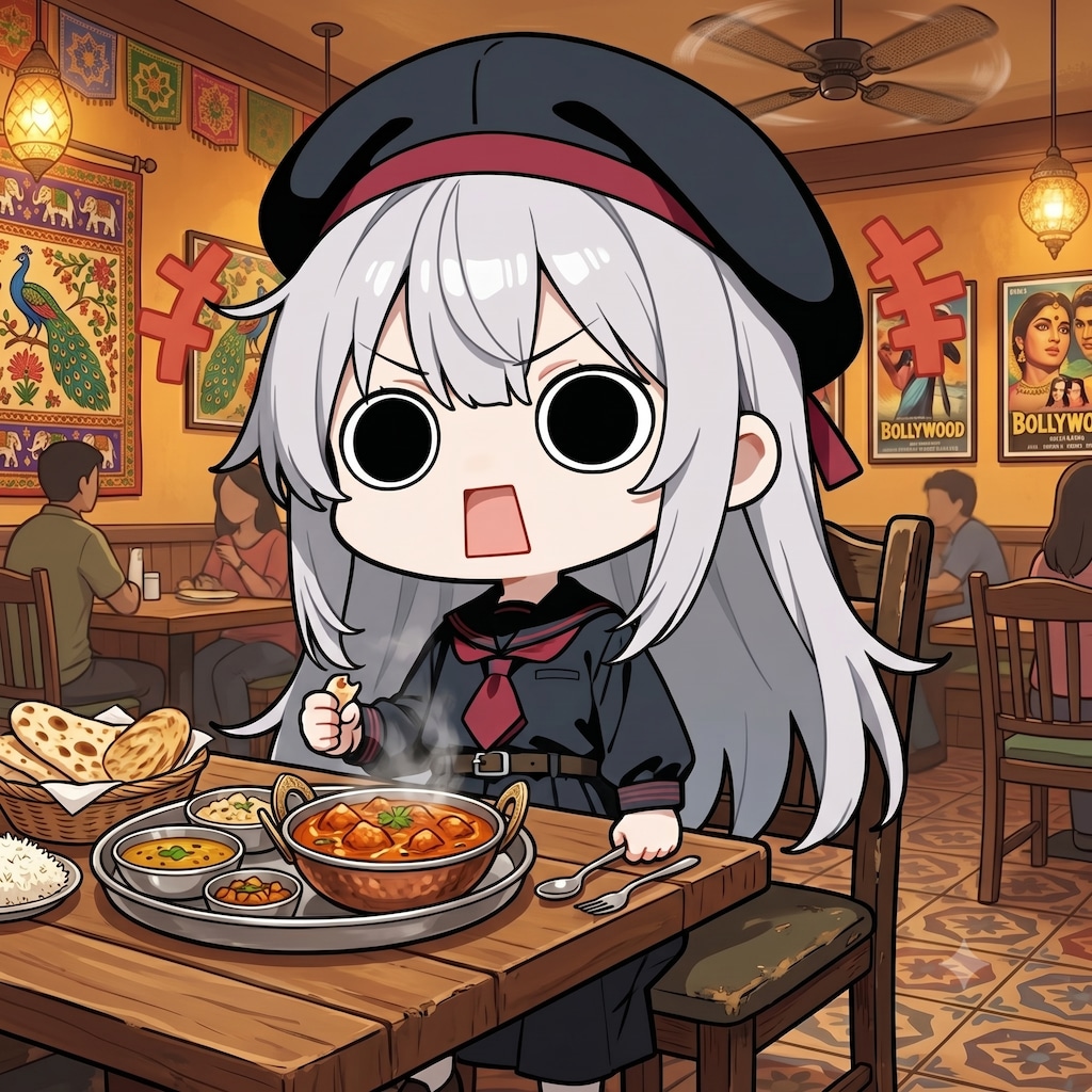 インドカリーを頂くえらいこっちゃ嬢