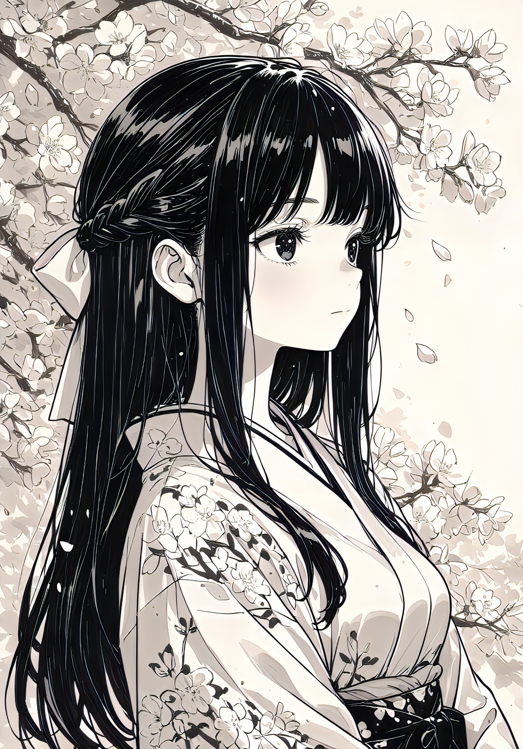 淡墨の桜、静かなる横顔