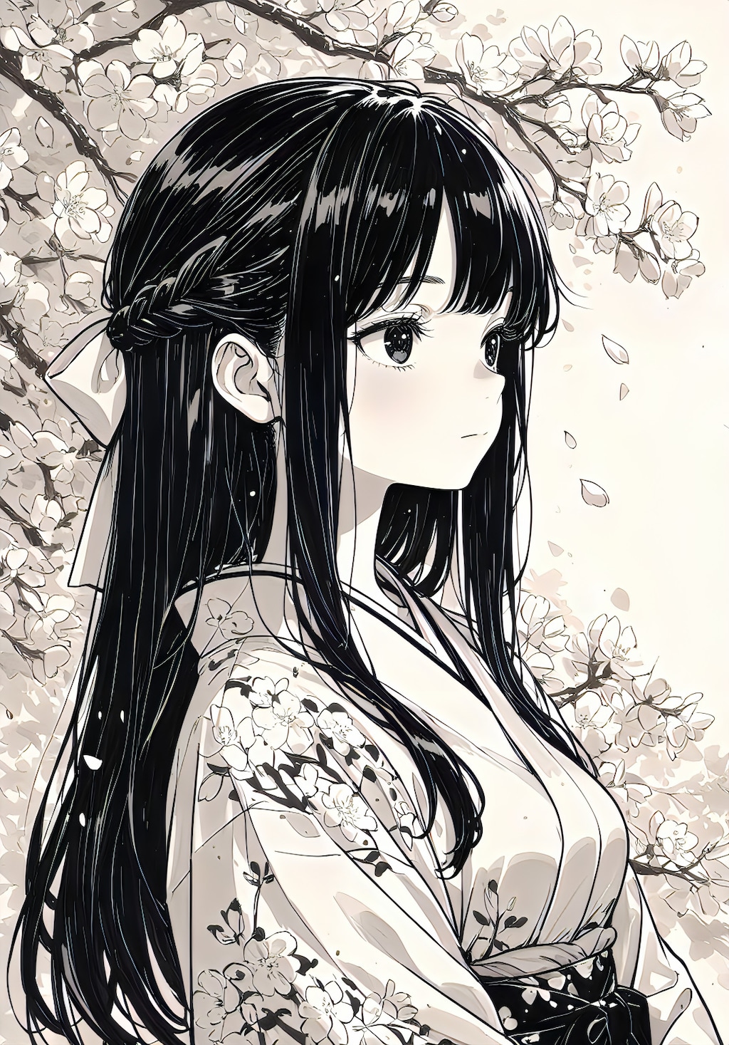 淡墨の桜、静かなる横顔