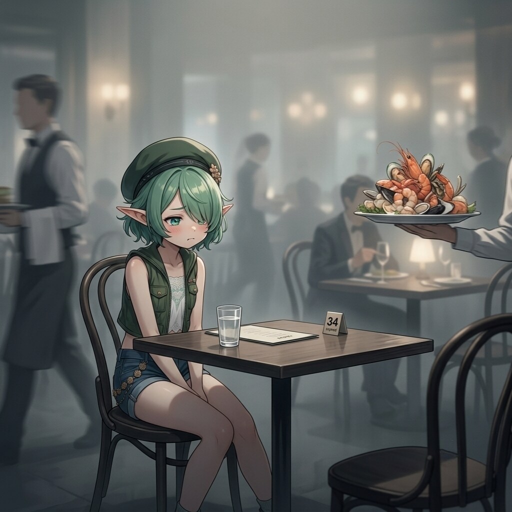 炭酸少女 ジンジャーエール三姉妹 次女エールちゃん、〜私のとこだけご飯が来ない🍴💧〜 | の人気AIイラスト・グラビア