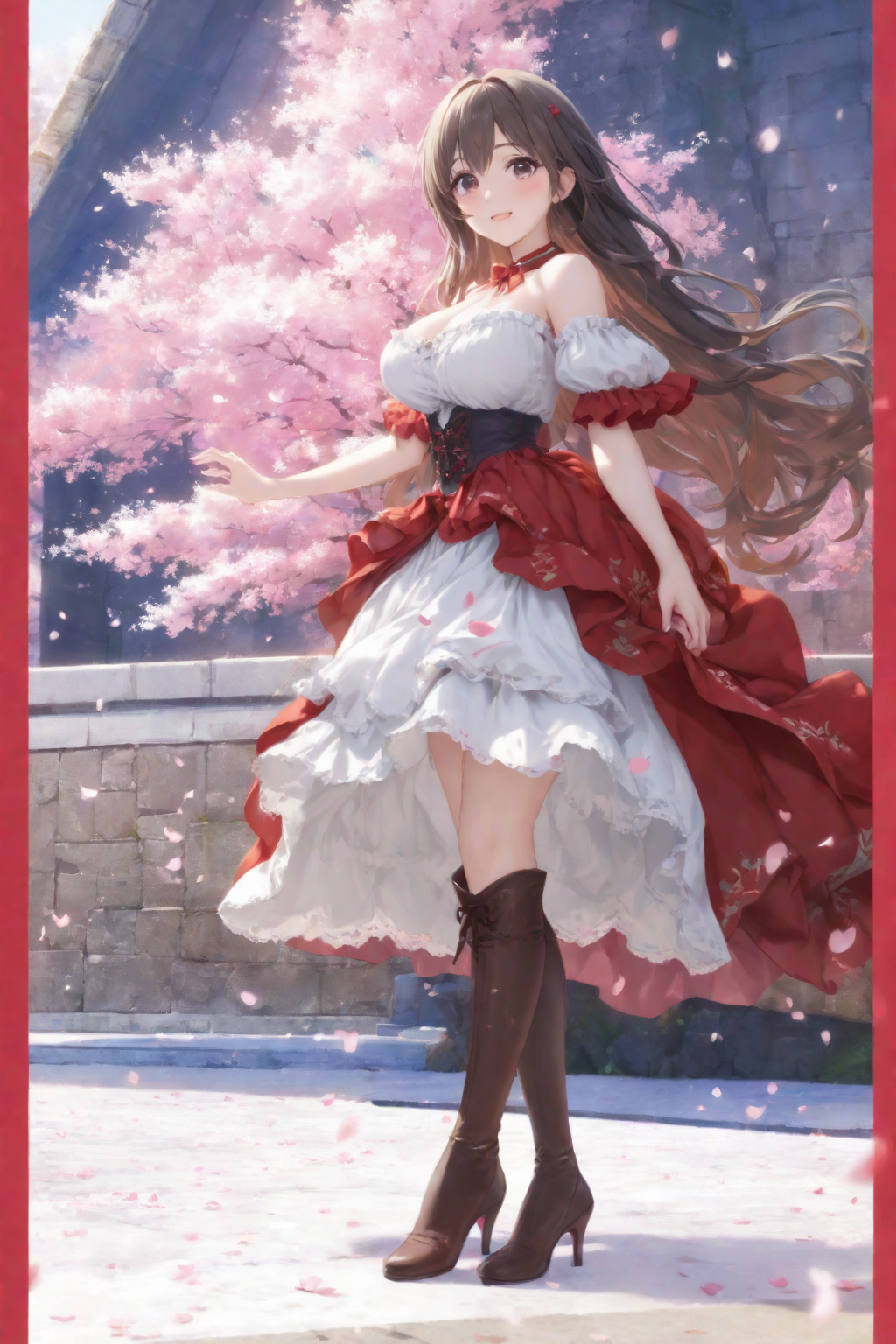 桜舞い散る風景