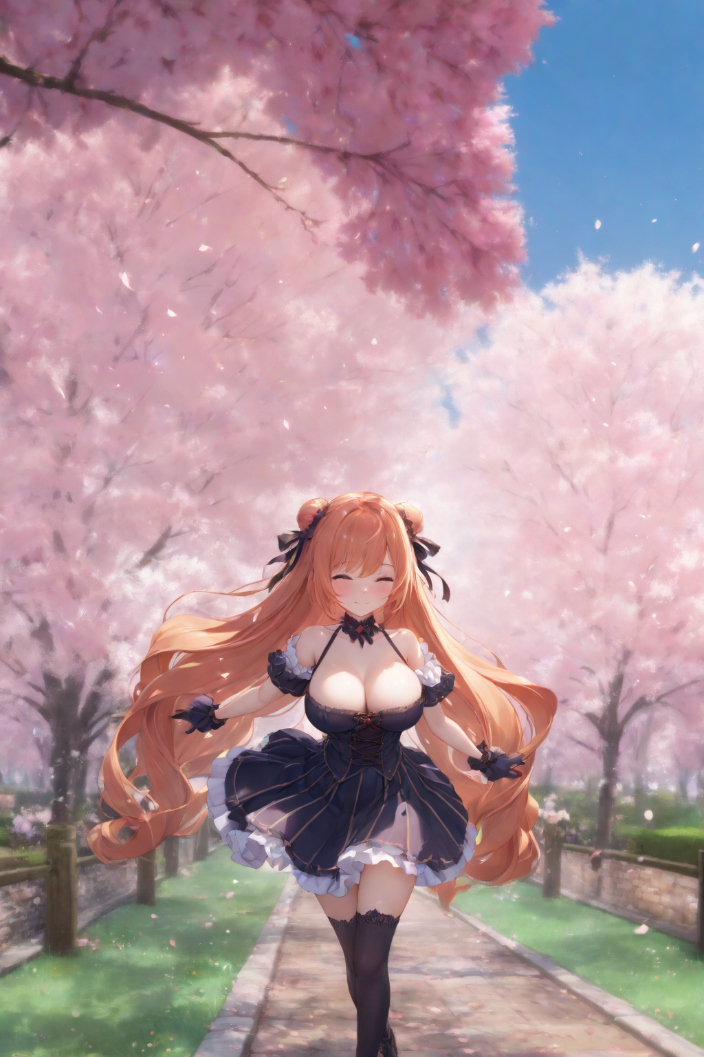 桜舞い散る風景