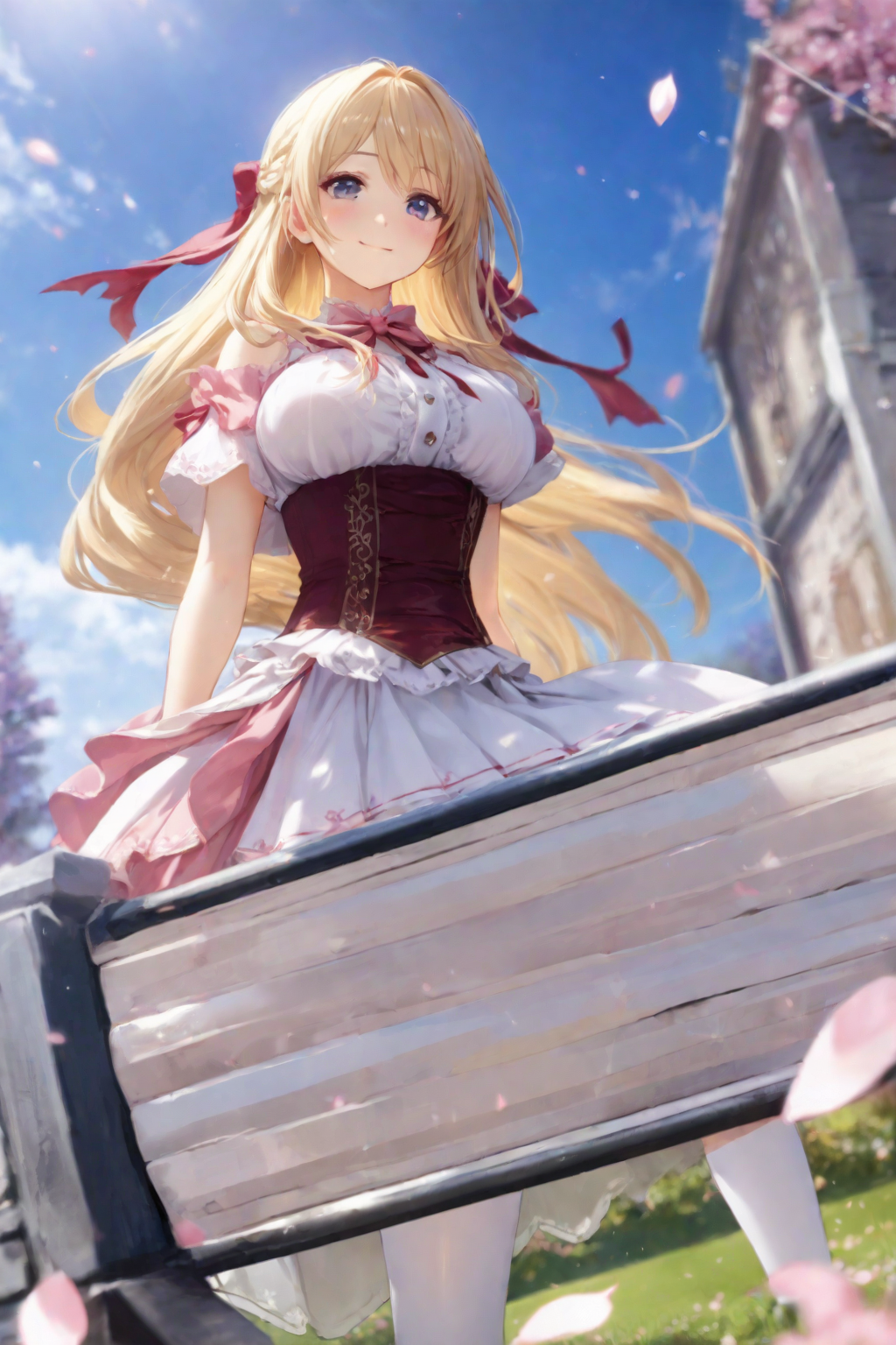 桜舞い散る風景