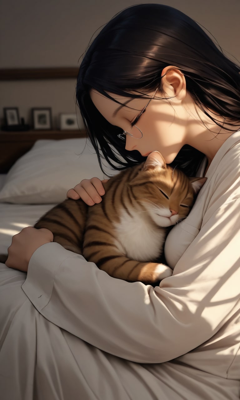 深夜0時、眠る前の猫【第3夜】 | の人気AIイラスト・グラビア