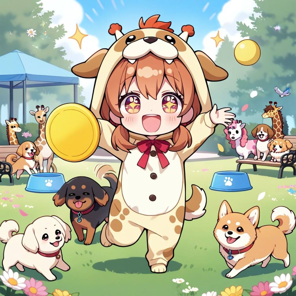 愛犬の日のキリン着ぐるみちび子ちゃん | の人気AIイラスト・グラビア