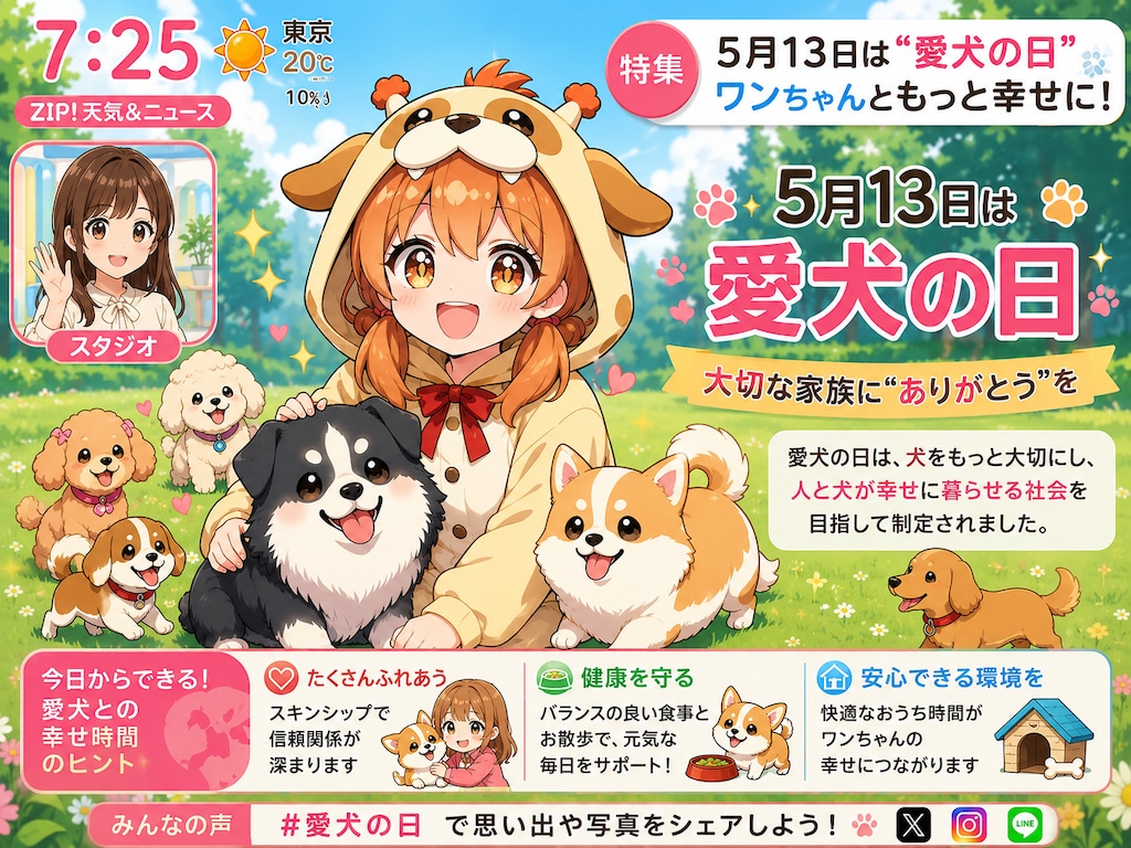愛犬の日のキリン着ぐるみちび子ちゃん