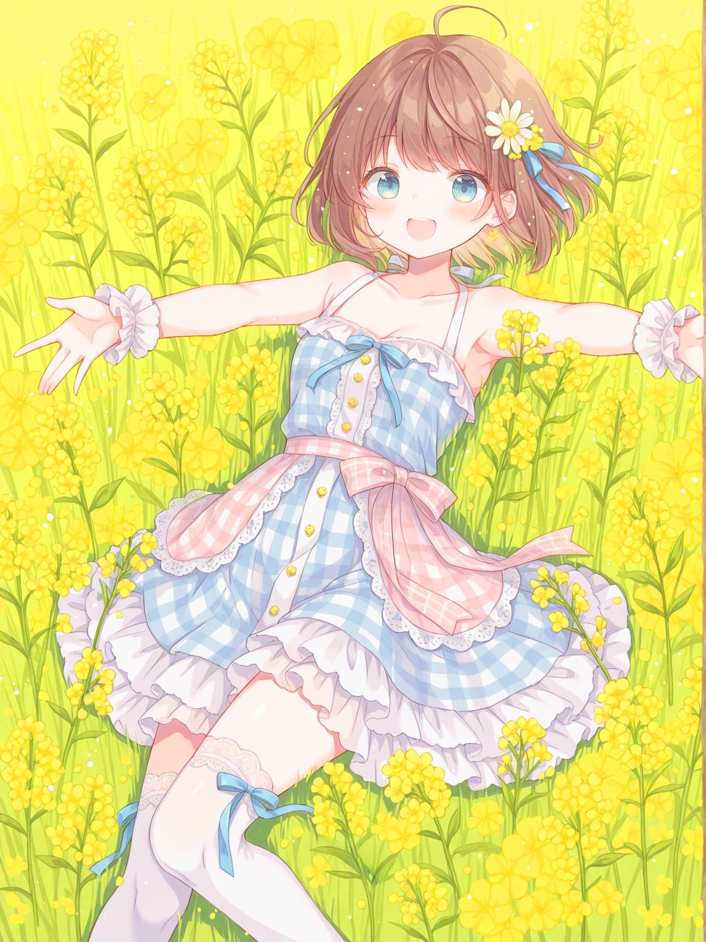 菜の花畑に身を預ける