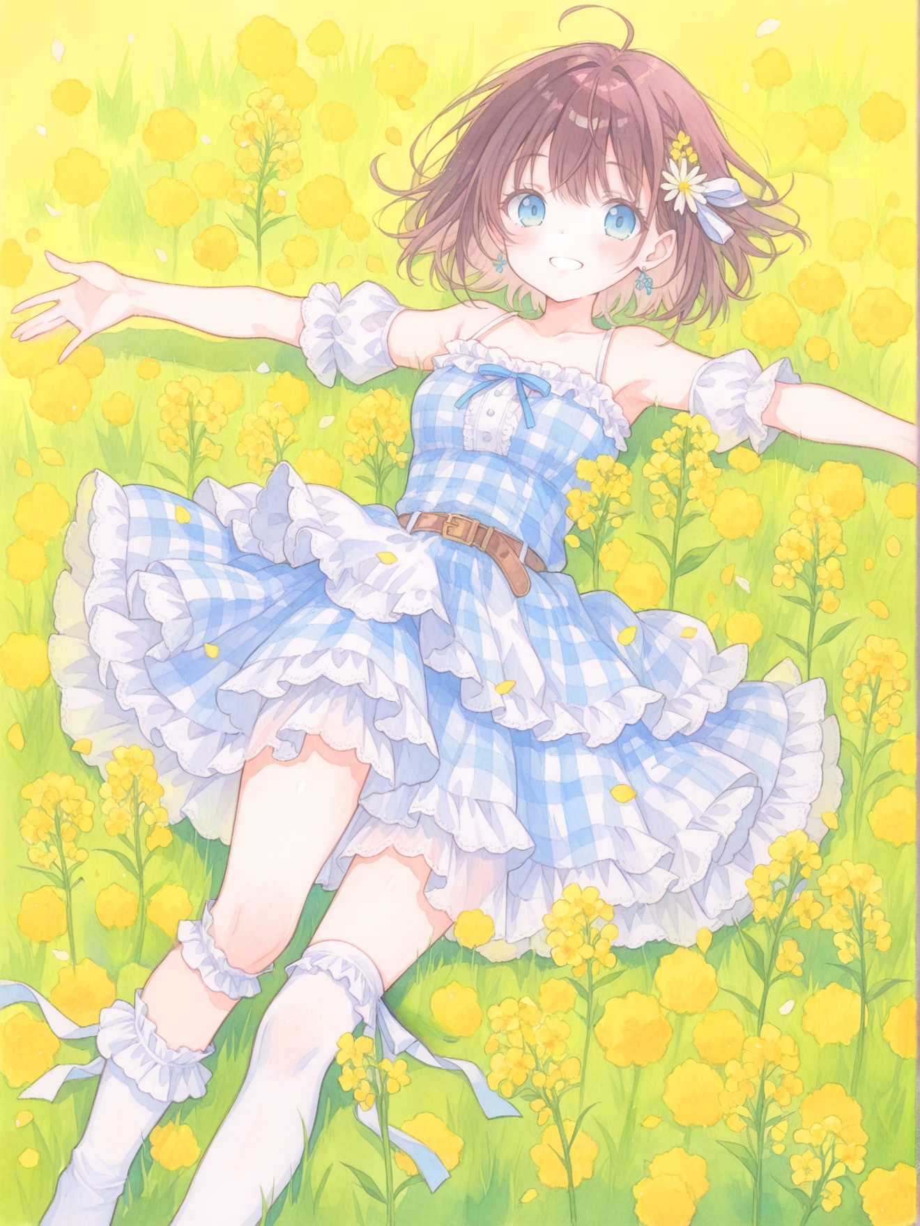 菜の花畑に身を預ける | の人気AIイラスト・グラビア