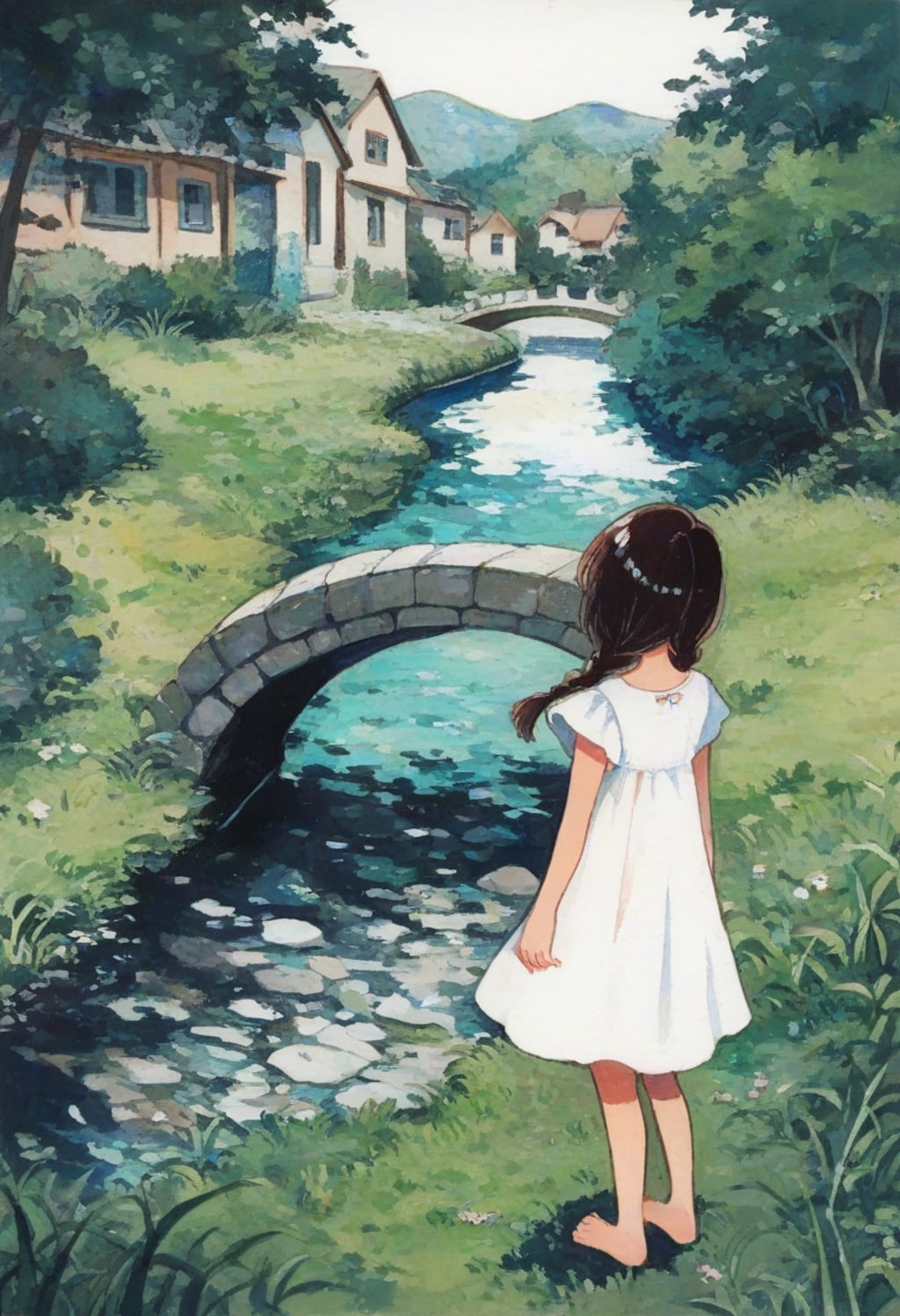 小川にかかる石橋(2)