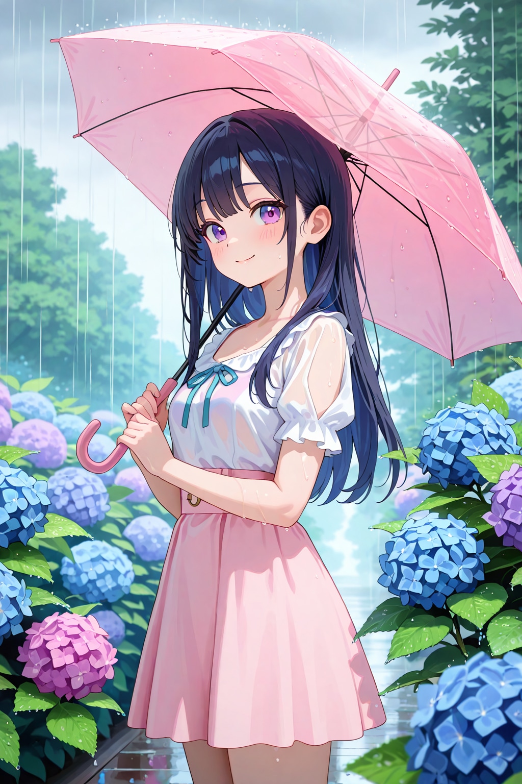 雨と紫陽花。