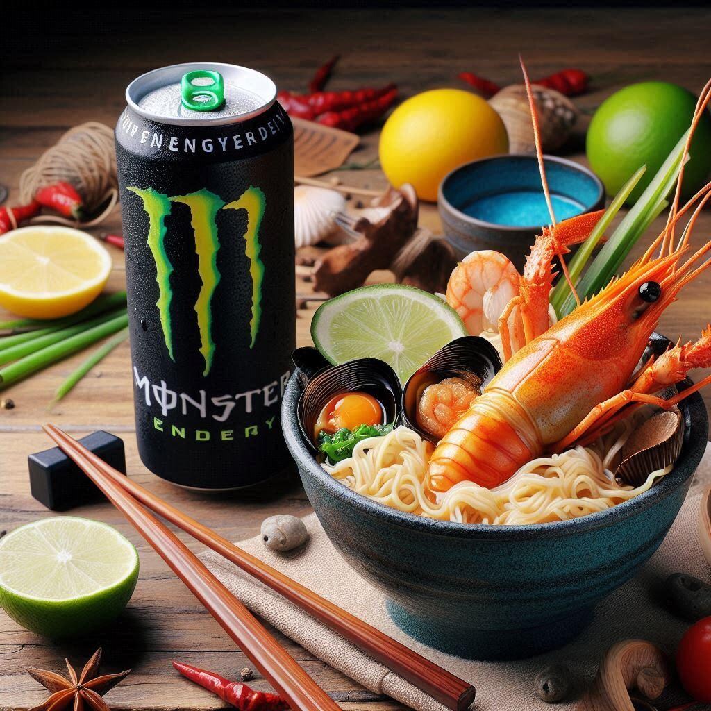 エナドリとseafood noodle