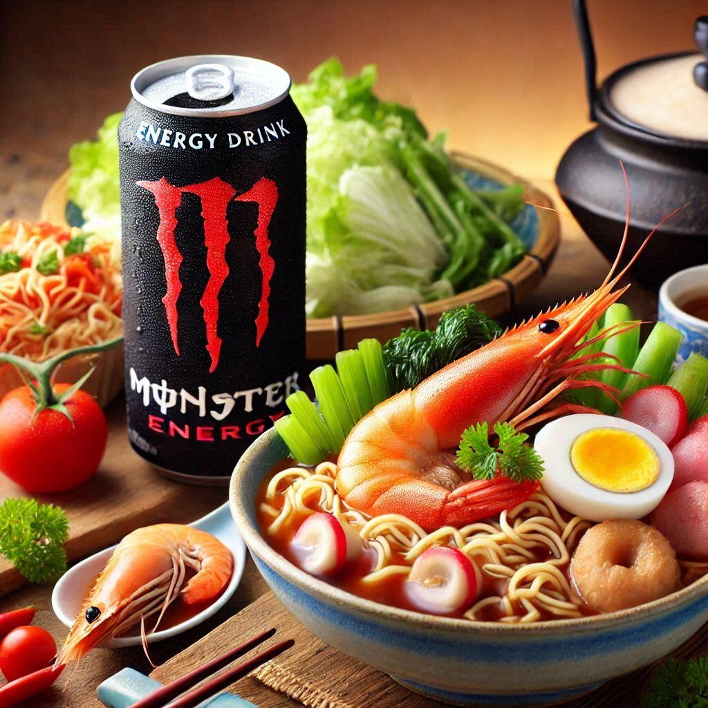 エナドリとseafood noodle