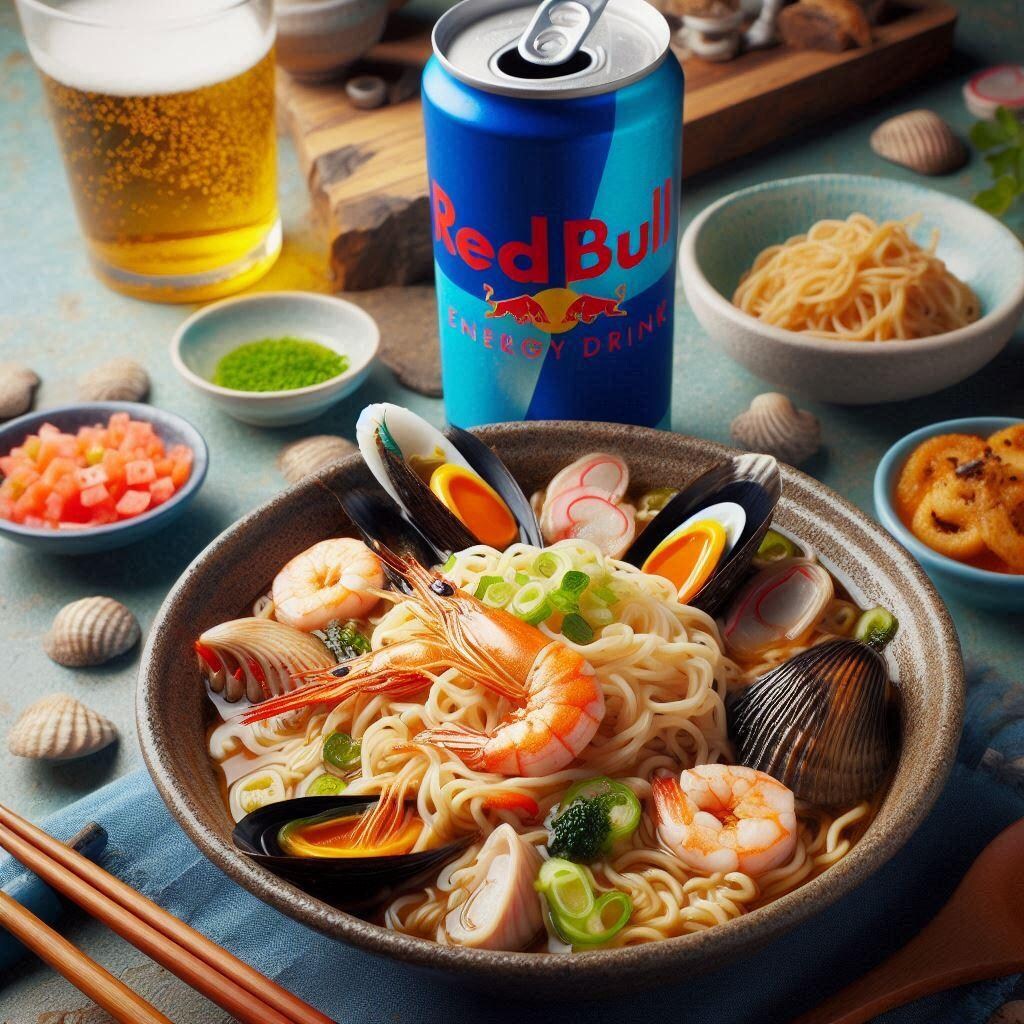 エナドリとseafood noodle