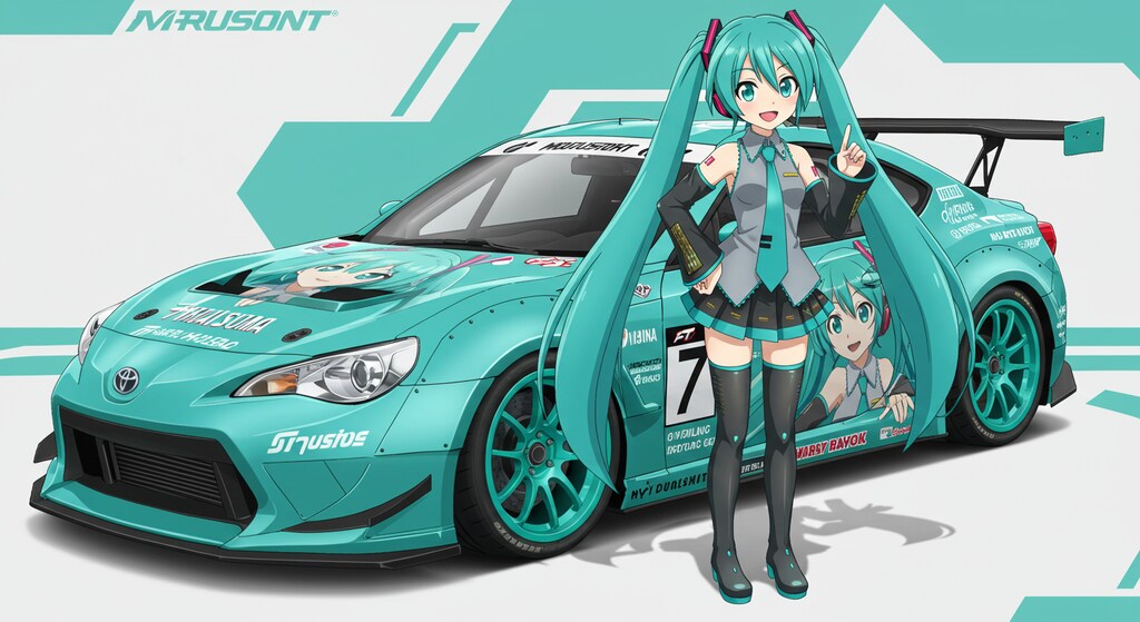 初音ミク痛車86レーシングカーと初音ミク