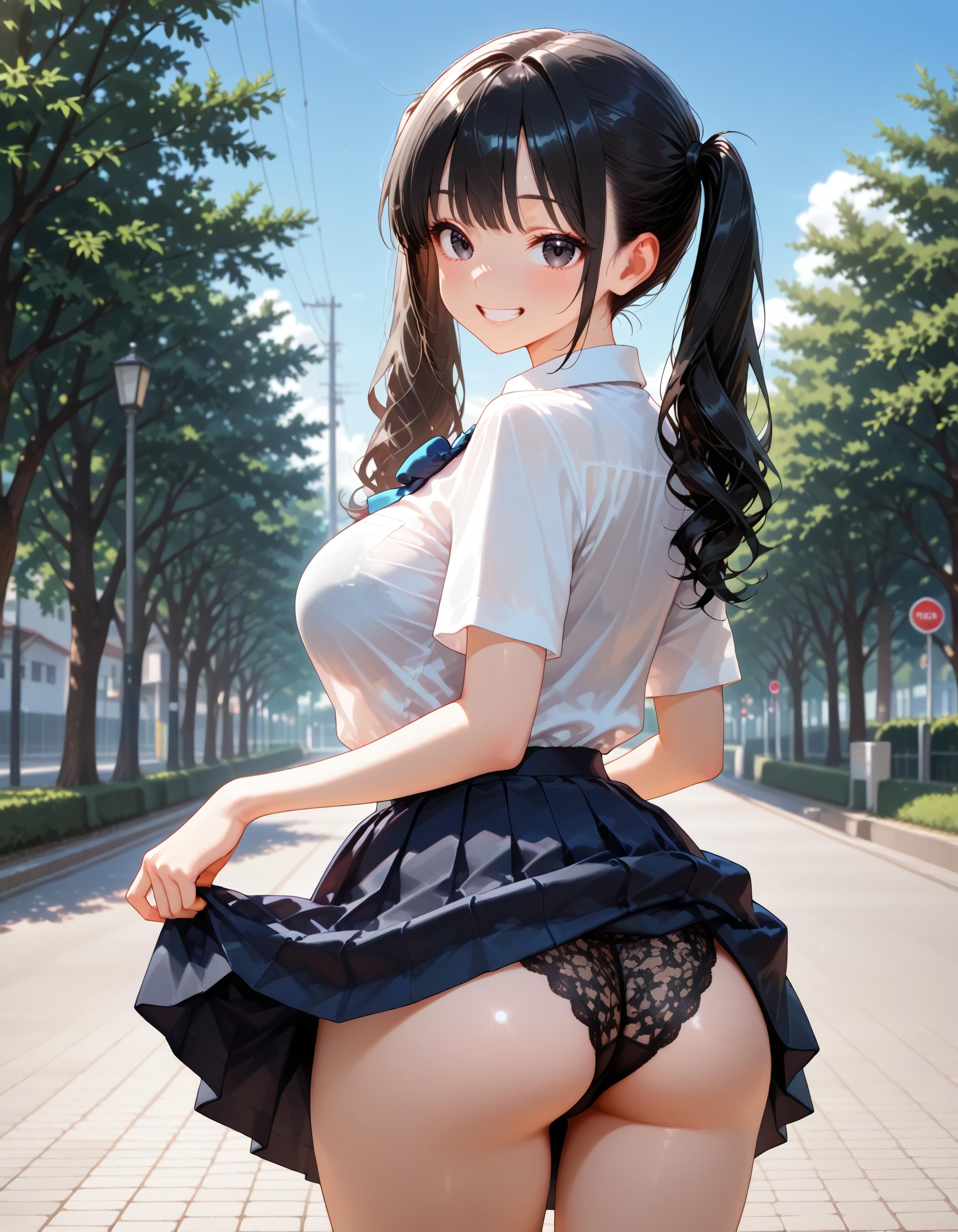 黒髪ツインテール
