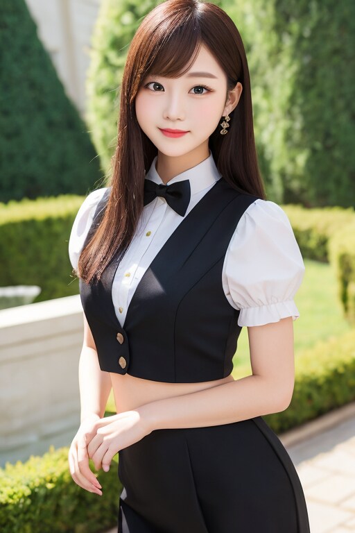 リアルかっこかわいいパフ袖好きのタキシード美少女