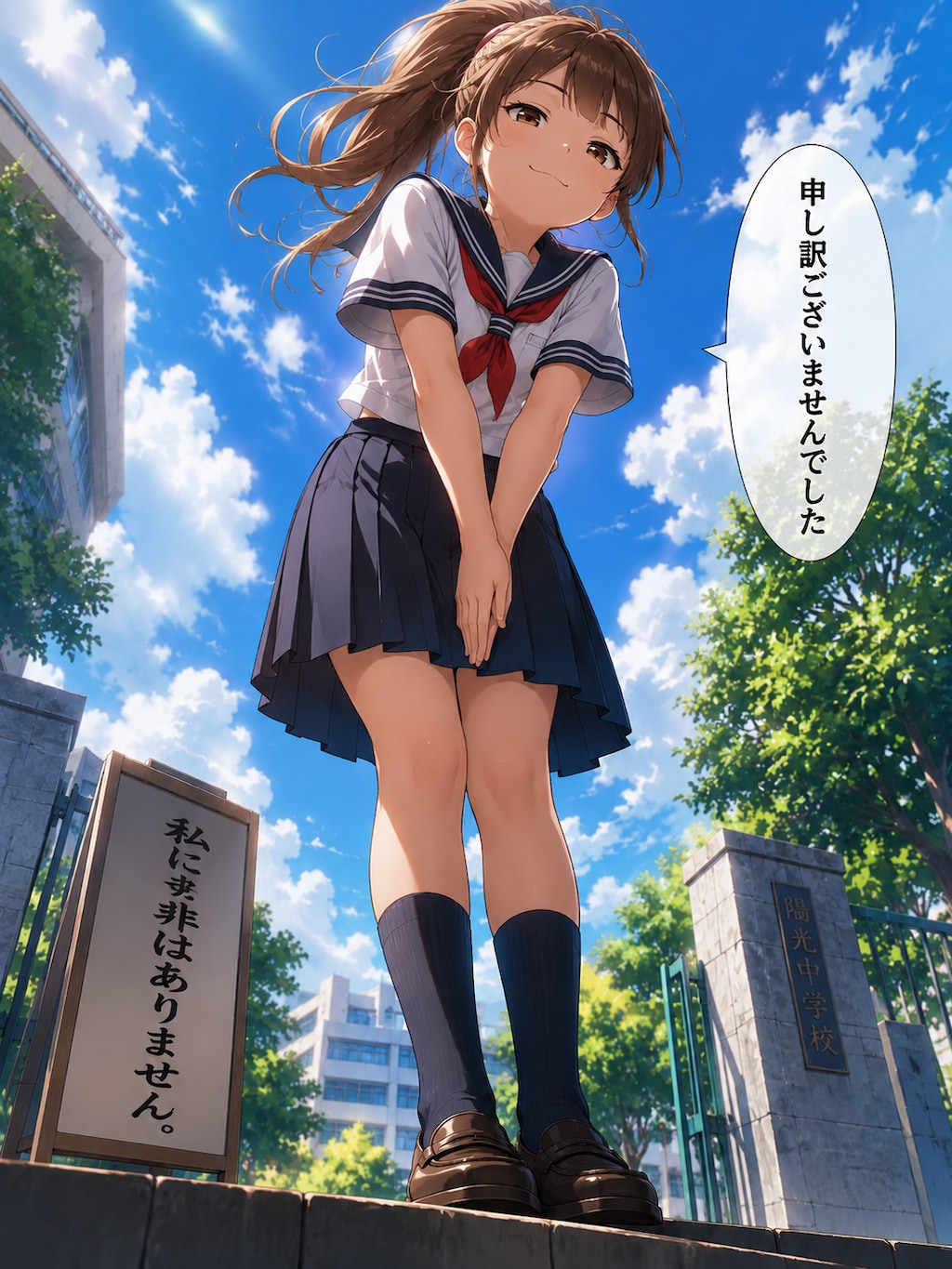 ごめんなさいをしている女の子