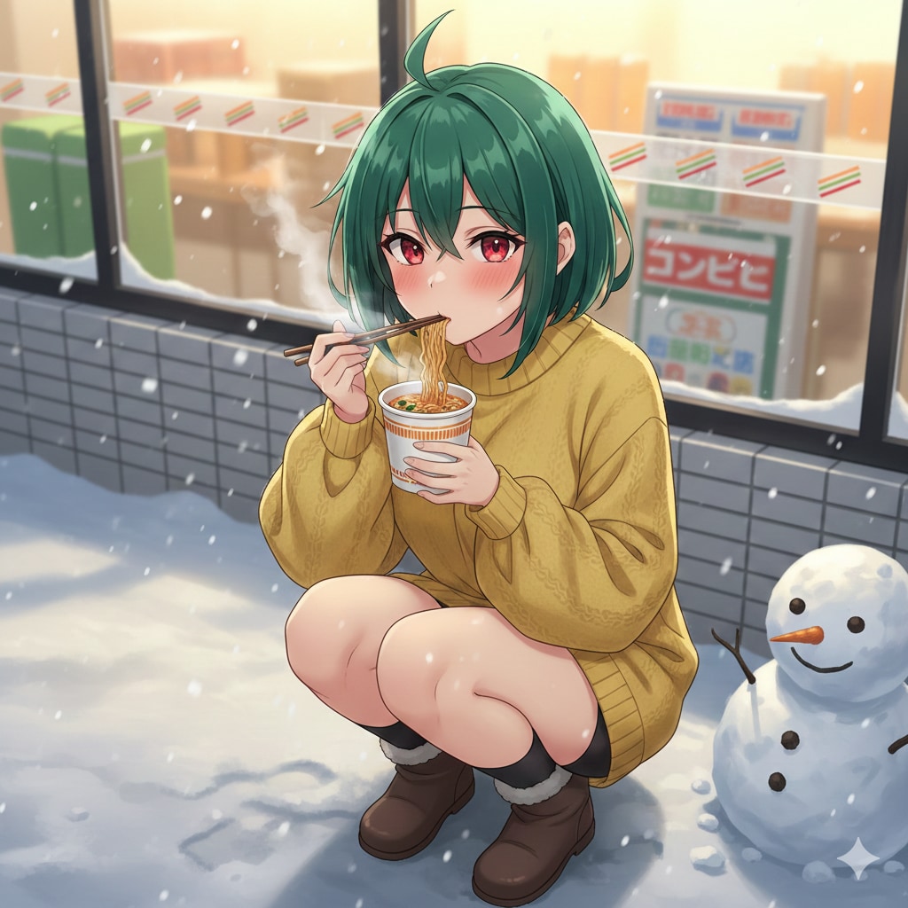 んー…ひいもはふぇう？（君も食べる？）